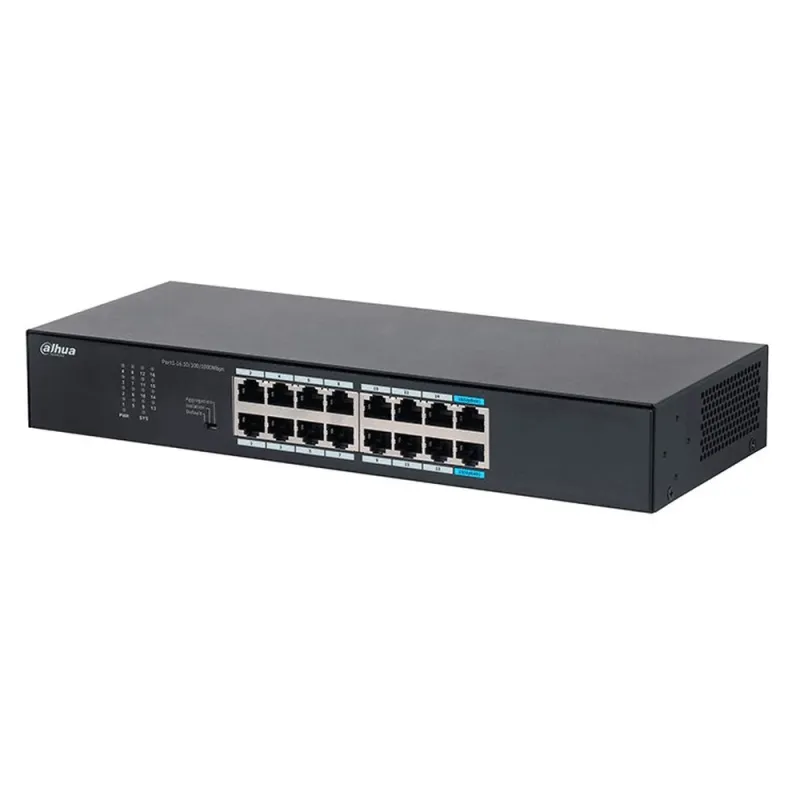Switch Dahua S3016-16GT - Gigabit Ethernet - 16 Puertos - No Administrable - DH-S3016-16GT