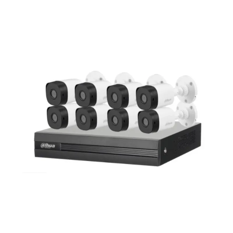 Kit de Vigilancia Dahua KITXVR1B08 - DVR - 8 Canales - 8 Cámaras B1A21 - Bala - DH-XVR1B08-I-KIT3