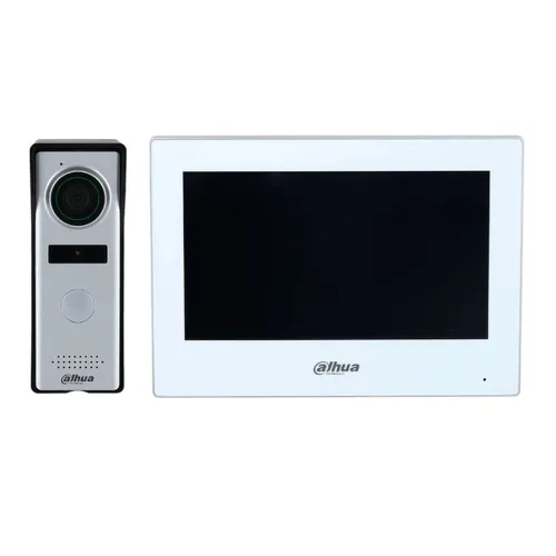 Kit de Videoportero Hibrido Dahua DHI-KTH01 - Frente de Calle Analógico - Monitor DHI-VTH2624GW-WP - DHI-KTH01