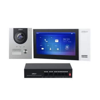 Kit de Videoportero Dahua KTP01L - Monitor - 7" - Frente de Calle - 2MP - Switch - 5 Puertos - DHI-KTP01L(S)