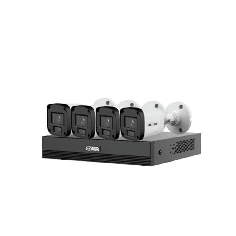 Kit de Vigilancia SAXXON SUA-KIT/XVR1E04-I/4-B20P-0280B - DVR 4 Canales - 4 Cámaras - SUA-KIT/XVR1E04-I/4-B20P-0280B