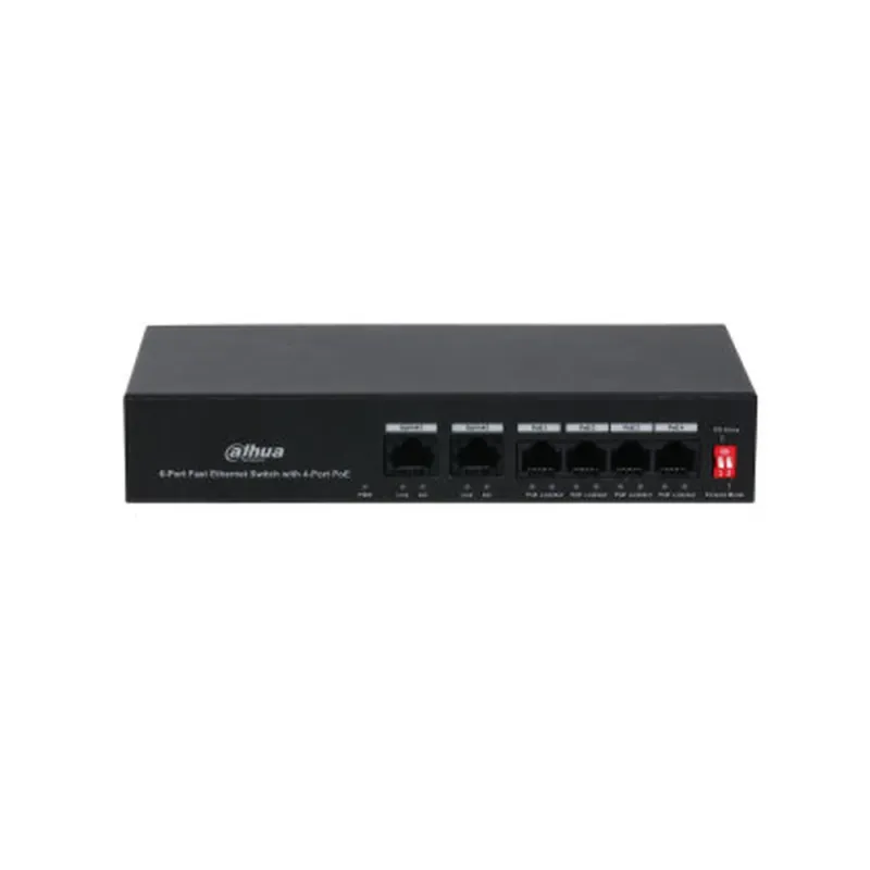 Switch Dahua PFS3006-4ET-36 -  Fast Ethernet - 4 Puertos PoE+ - 2 Uplink - Gestionado - DH-PFS3006-4ET-36