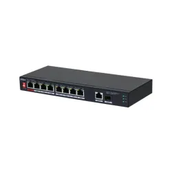 Switch Dahua PFS3110-8ET1GT1GF-96 - Fast Ethernet - 8 Puertos PoE++ - 1 Uplink - 1 SFP - No Gestionado - DH-PFS3110-8ET1GT1GF-96 Switch Dahua PFS3110-8ET1GT1GF-96 - Fast Ethernet - 8 Puertos PoE++ - 1 Uplink - 1 SFP - No Gestionado - DH-PFS3110-8ET1GT1GF-96