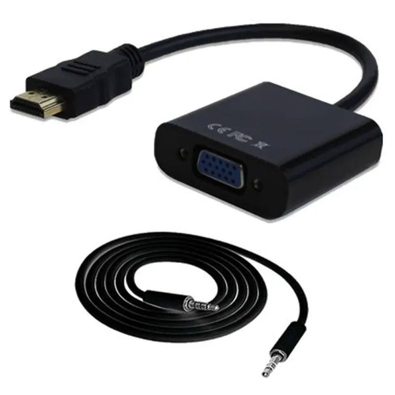 Convertidor BRobotix 110964N - HDMI a VGA + Audio - Negro - 110964N