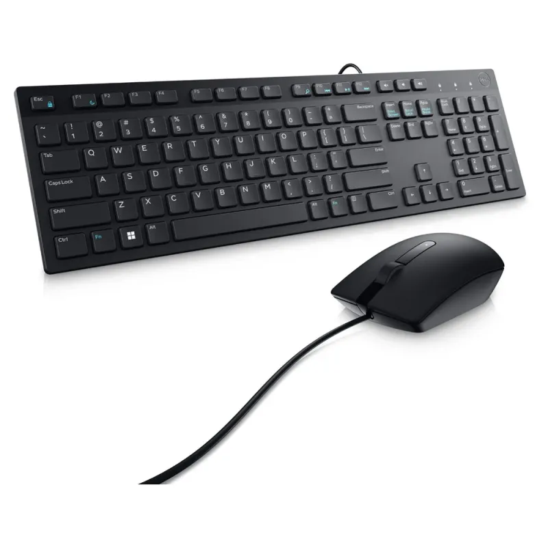 Kit Teclado y Mouse Dell KM300C - Alámbrico - USB - Español - Negro - 580-AKKW
