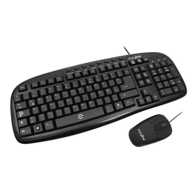 Teclado y Mouse Easy Line EL-993391 - Alámbrico - USB -Español - Negro - EL-993391