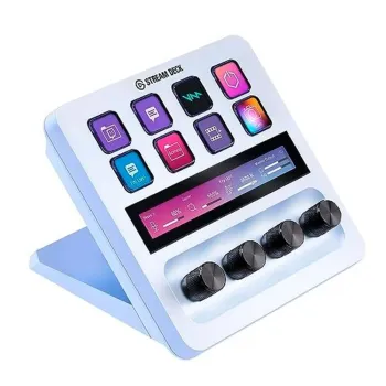 Teclado Elgato Stream Deck - Alámbrico - 8 Teclas - LCD - Blanco - 10GBD9911