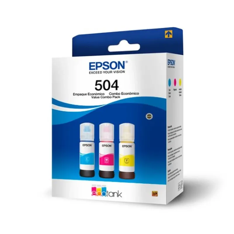 Tinta Epson T504 - 3 Botellas - Cian - Magenta - Amarillo - T504520-3P