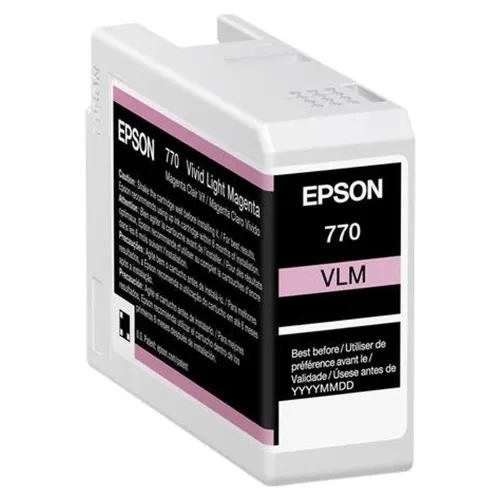 Tinta Epson UltraChrome PRO10 T770 - Magenta Claro - 25ml - T770620 Tinta Epson UltraChrome PRO10 T770 - Magenta Claro - 25ml - T770620
