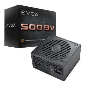 Fuente de Poder EVGA 500 BV - 500W - ATX - 24 pin - 2 SATA - 80 PLUS Bronze - 100-BV-0500-K1