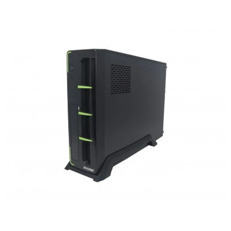 Gabinete Evotec Aruba Slim - M-ATX - Fuente 600W - Negro/Verde - EV-1010