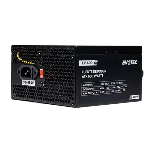Fuente de Poder Evotec EV-600 - 600W - ATX - 24 pin - EV-600 Fuente de Poder Evotec EV-600 - 600W - ATX - 24 pin - EV-600