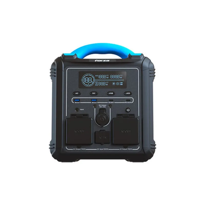 Estación de Carga Forza Power Technologies Titan FPP-T700 -700W - 551Wh - 2x USB-C - 2x USB-A - 2x Salidas AC - 3x Salidas CC - 1x Salidas DC - Negro/Azul - FPP-T700