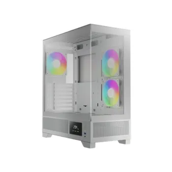 Gabinete Gamer Gamdias ATLAS M1 WH - Media Torre - ATX/Micro-ATX/Mini-ITX - 3 Ventiladores - Panel Lateral - Blanco - GD-ATLAS M1 WH