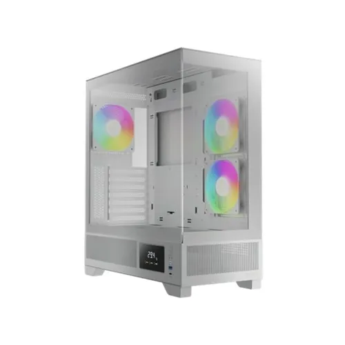 Gabinete Gamer Gamdias ATLAS M1 WH - Media Torre - ATX/Micro-ATX/Mini-ITX - 3 Ventiladores - Panel Lateral - Blanco - GD-ATLAS M1 WH