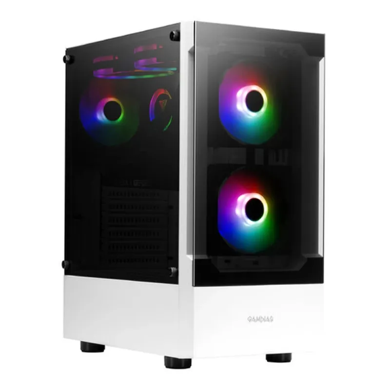 Gabinete Gamer Gamdias TALOS E3 WH - Media Torre - ATX/Micro ATX/Mini-ITX - 3 Ventiladores - Panel Lateral - Blanco - TALOS E3 WH