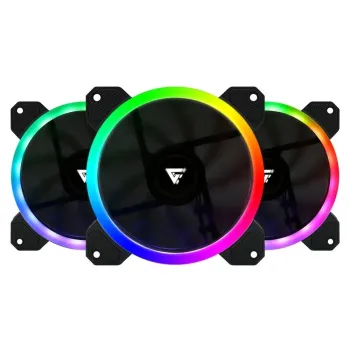 Kit de Ventiladores Game Factor Optical - 120mm - 12V - 1500 RPM - RGB - FKG400