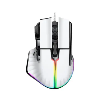 Mouse Gamer Game Factor MOG602 - Alámbrico - 8 Botones - RGB - Blanco - MOG602-WH