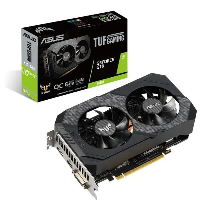 Tarjeta de Video ASUS TUF Gaming GeForce GTX 1660 SUPER OC - 6GB - 192-bit - PCI-E 3.0 - GDDR6 - HDMI - DisplayPort - TUF-GTX1660S-O6G-GAM