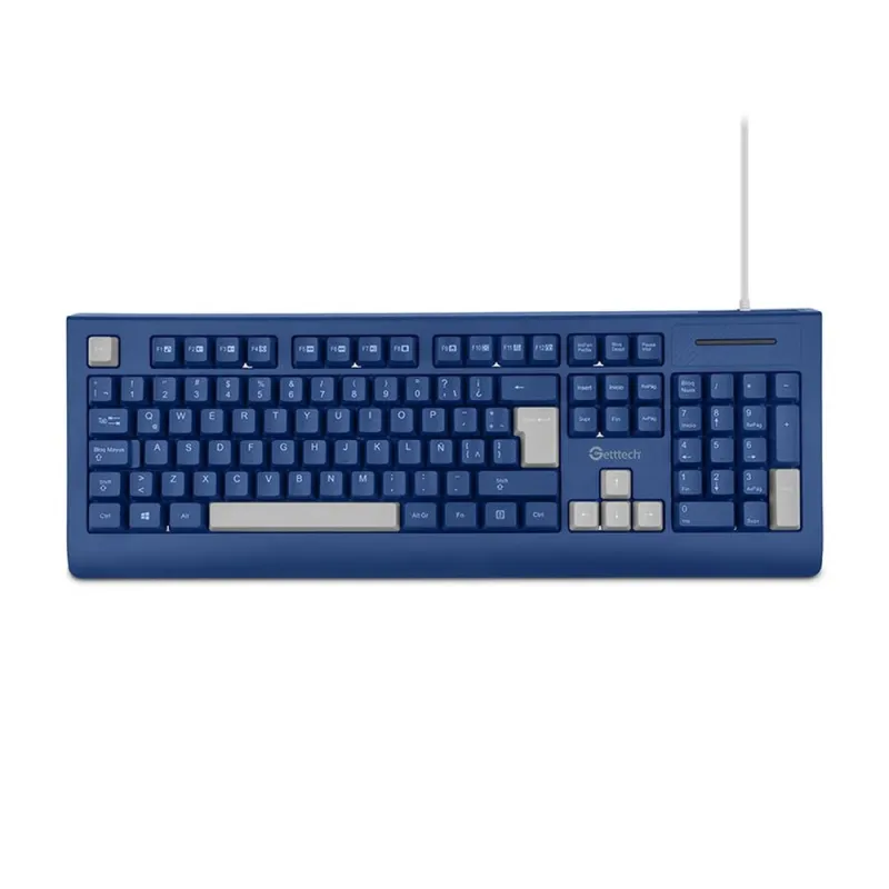 Teclado Getttech GGK-ESMWR-02 - Alámbrico - Español - Azul con Blanco - GGK-ESMWR-02-BL