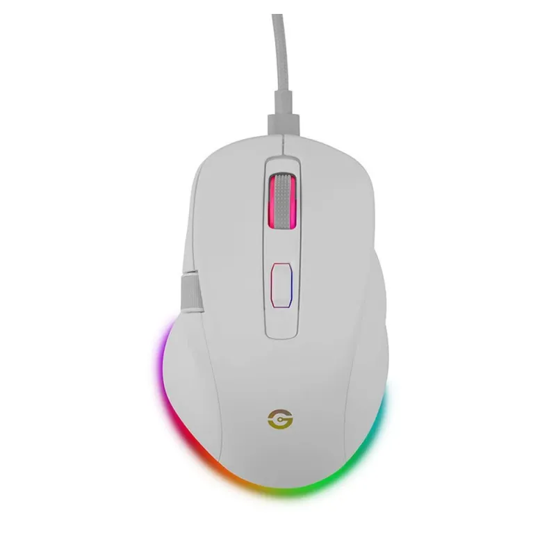 Mouse Gamer Getttech GGM-RGBTR-01 - Inalámbrico/Alámbrico - 7 Botones - Blanco - RGB - GGM-RGBTR-01-WH