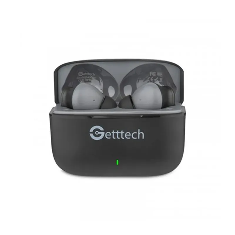 Auriculares Getttech GUE-T8PBL-BG - Inalámbricos - Estuche de Carga - Negro - GUE-T8PBL-BG