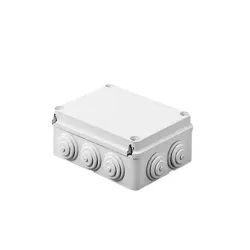 Caja de Derivación Gewiss GW-44-007 - PVC - Auto-extinguible - Tapa Atornillada - Para Exterior - 10 Entradas - 190 x 140 x 70 mm - GW-44-007