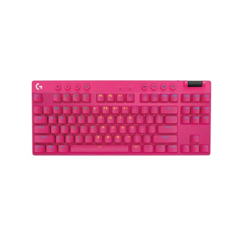 Teclado Gamer Logitech G PRO X TKL - Inalámbrico - Magenta - RGB - 920-012154