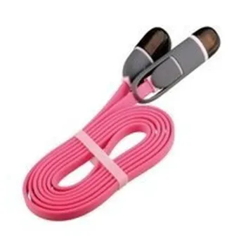 Cable 2 en 1 Micro USB/Lightning GHIA GAC-098 - 1M - USB 2.1 - Rosa/Gris - GAC-098
