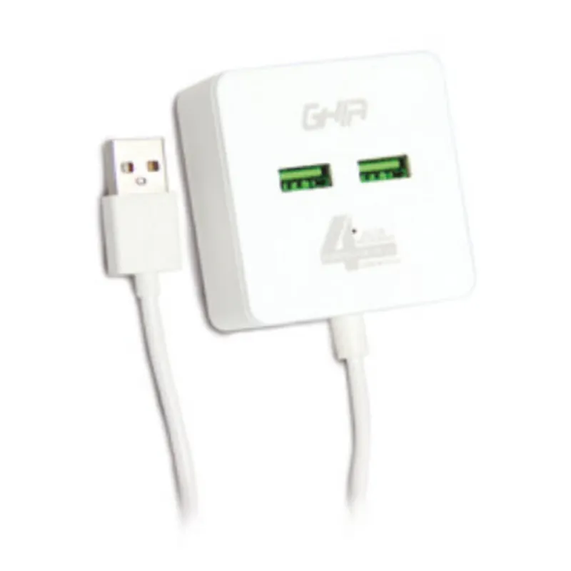 Hub USB 2.0 GHIA GAC-168 - 4 Puertos - Transferencia de Datos - Cable 0.50 Cm - GAC-168
