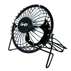 Mini Ventilador de Escritorio GHIA GAC-205 - 4" - Metálico - USB - Negro - GAC-205 Mini Ventilador de Escritorio GHIA GAC-205 - 4" - Metálico - USB - Negro - GAC-205