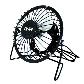 Mini Ventilador de Escritorio GHIA GAC-205 - 4" - Metálico - USB - Negro - GAC-205
