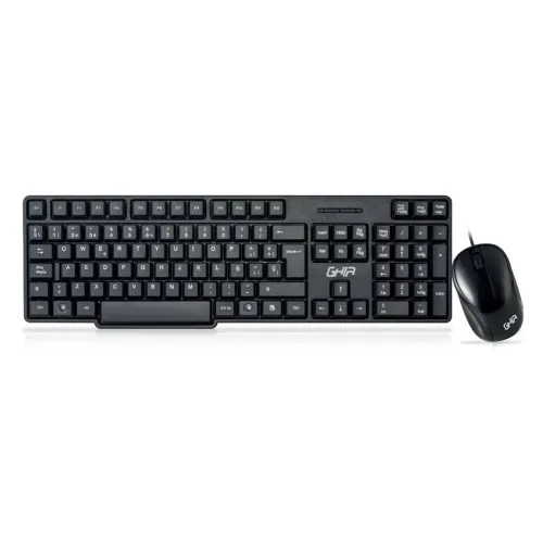 Kit de Teclado y Mouse GHIA GTA100 - Alámbrico - USB - Multimedia - Español - Negro - GTA100