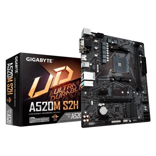 Tarjeta Madre Gigabyte A520M S2H - Socket AM4 - 2xDDR4 - 2133/3200/5000(O.C.) MHz - HDMI - VGA - DVI-D - M.2 - USB 2.0/3.2 - Micro ATX - A520M S2H Tarjeta Madre Gigabyte A520M S2H - Socket AM4 - 2xDDR4 - 2133/3200/5000(O.C.) MHz - HDMI - VGA - DVI-D - M.2 - USB 2.0/3.2 - Micro ATX - A520M S2H