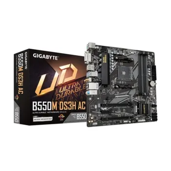 Tarjeta Madre Gigabyte B550M DS3H AC R2 1.0 - Socket AM4 - 4x DDR4 - HDMI - DVI-D - USB - Micro ATX - B550M DS3H AC R2 1.0