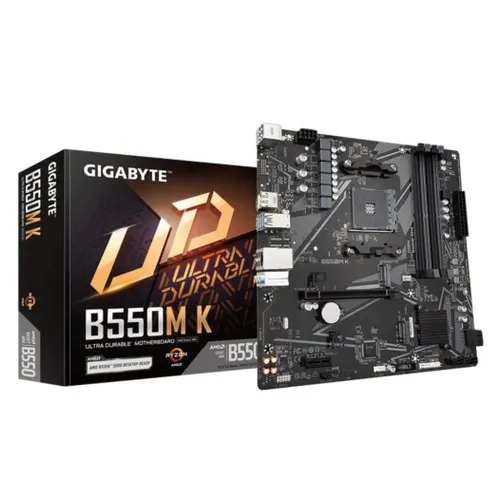 Tarjeta Madre Gigabyte B550M K - Socket AM4 - 4x DDR4 - 2133/3200/4733(O.C.)MHz - HDMI - DisplayPort - USB 2.0/3.2 - Micro ATX - B550M K Tarjeta Madre Gigabyte B550M K - Socket AM4 - 4x DDR4 - 2133/3200/4733(O.C.)MHz - HDMI - DisplayPort - USB 2.0/3.2 - Micro ATX - B550M K