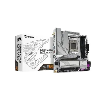 Tarjeta Madre Gigabyte B650M AORUS ELITE AX ICE - Socket AM5 - 4xDDR5 - 4400/6600(OC)/8000(OC)MHz - HDMI - DisplayPort - Micro ATX - B650M A ELITE AX ICE