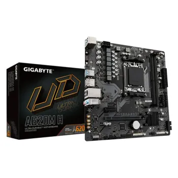 Tarjeta Madre Gigabyte A620M H - Socket AM5 - 2x DDR5 - 4400/5200/6400(O.C.)MHz - HDMI - DisplayPort - USB 2.0/3.2 - Micro ATX - A620M H