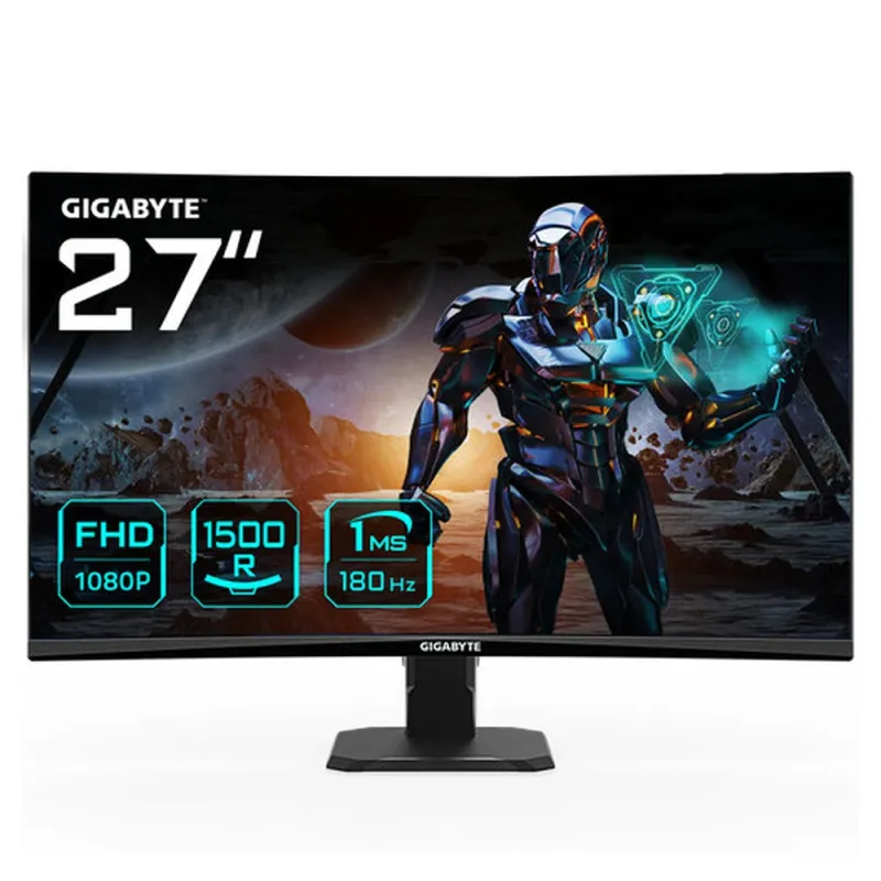 Monitor Gamer Gigabyte GS27FC - 27" - Full HD - 180Hz - HDMI - DisplayPort - Curvo - GS27FC