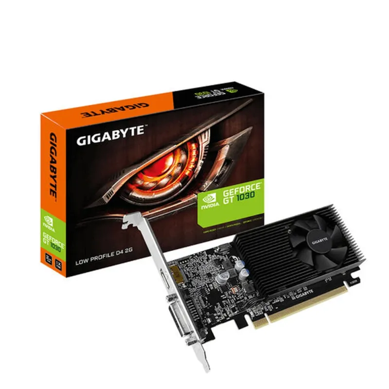 Tarjeta de Video Gigabyte NVIDIA GeForce GT 1030 Low Profile D4 2G - 2GB - 64-bit - PCI-E 3.0 - DDR4 - HDMI - DVI-D - GV-N1030D4-2GL
