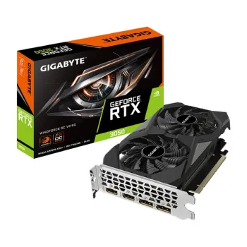 Tarjeta de Video Gigabyte GeForce RTX 3050 WINDFORCE OC V2 6G - 6G - 96-bit - PCI-E 4.0 - GDDR6 - HDMI - DisplayPort - GV-N3050WF2OCV2-6GD