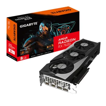 Tarjeta de Video Gigabyte Radeon RX 7600 GAMING OC - 8GB - 128-bit - PCI-E 4.0 - GDDR6 - HDMI - DisplayPort  - GV-R76GAMING OC-8GD