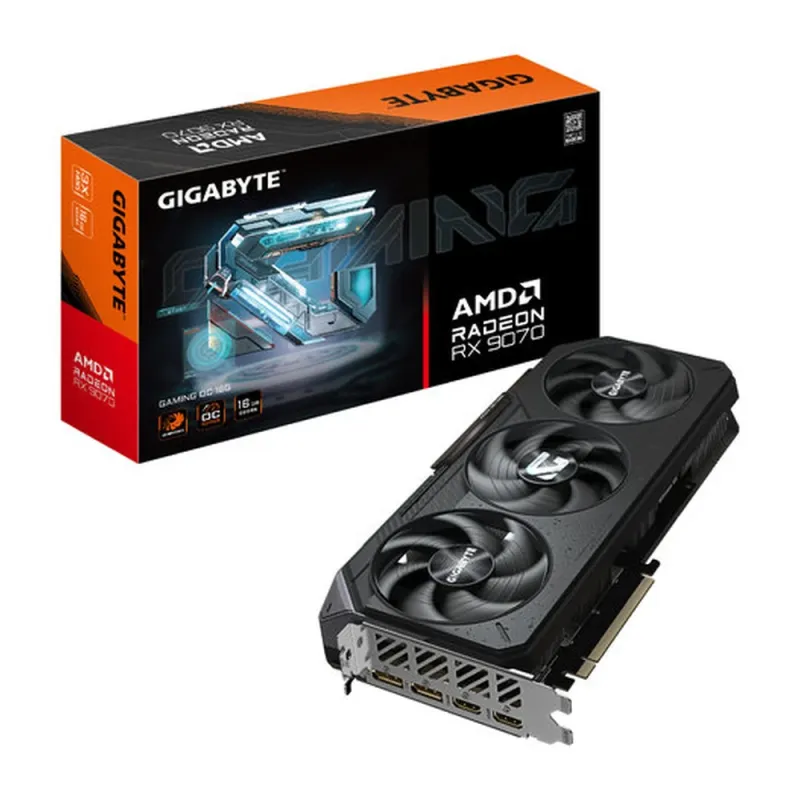 Tarjeta de Video Gigabyte Radeon RX 9070 GAMING OC - 16GB - 256 bit - PCI-E 5.0 - GDDR6 - HDMI - DisplayPort - GV-R9070GAMING OC-16GD