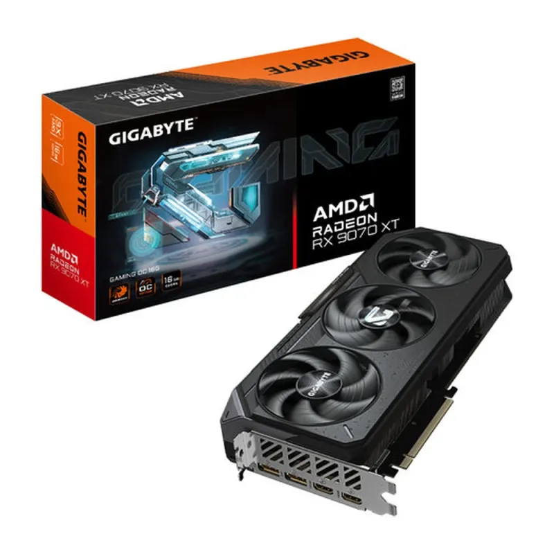 Tarjeta de Video Gigabyte Radeon RX 9070 XT GAMING OC 16G - 16GB - 256-bit - PCI-E 5.0 - GDDR6 - HDMI - DisplayPort - GV-R9070XTGAMING OC-16GD