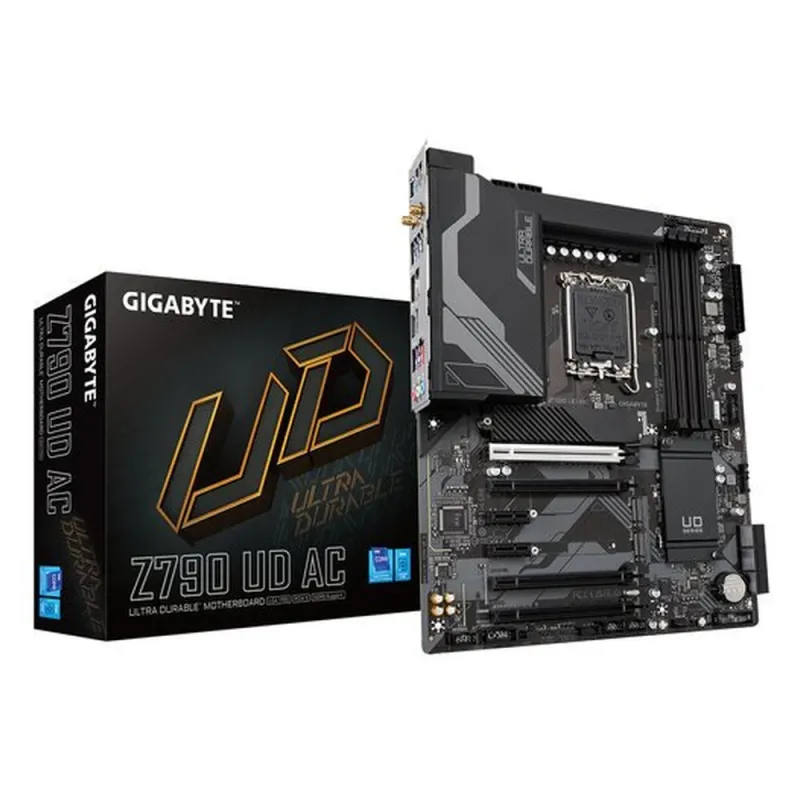 Tarjeta Madre Gigabyte Z790 UD AC - Socket 1700 - 4x DDR5 - 4000/4800/7600(O.C.)MHz - HDMI - DisplayPort - USB 2.0/3.2 - ATX - Z790 UD AC