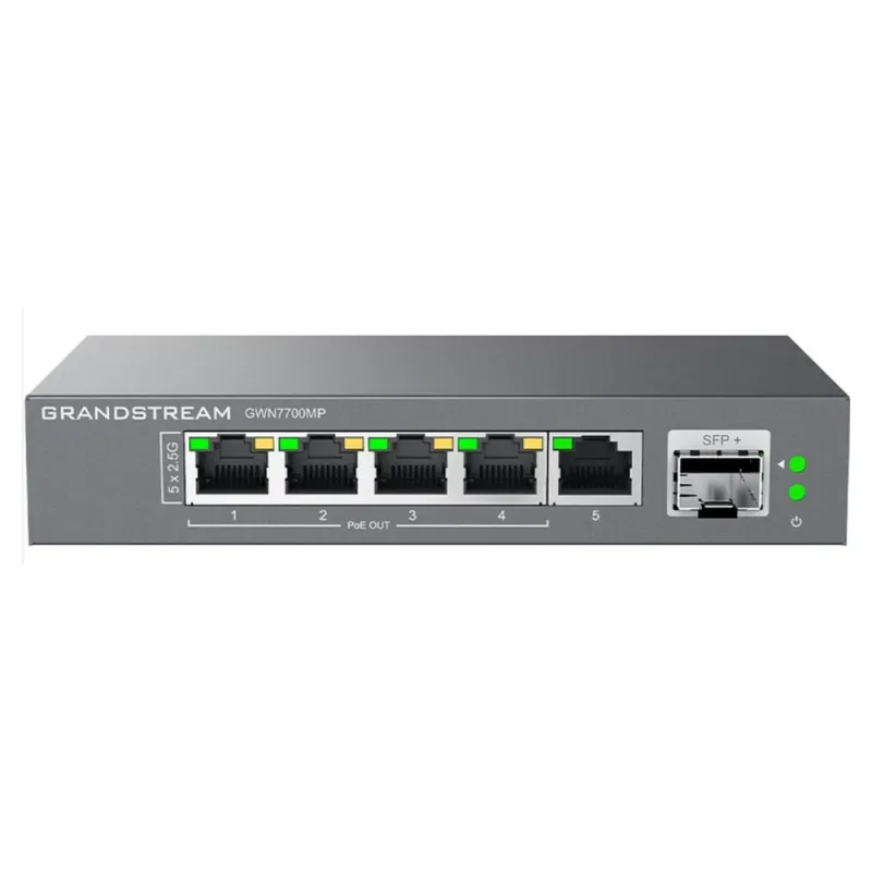 Switch Grandstream GWN7700MP - Gigabit Ethernet - 4 puertos PoE - 1 SFP+ - No Administrable - GWN7700MP