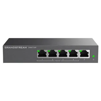 Switch Grandstream Networks GWN7700P - Gigabit Ethernet - 5 Puertos - Soporta 4 PoE+ - No Administrable - GWN7700P