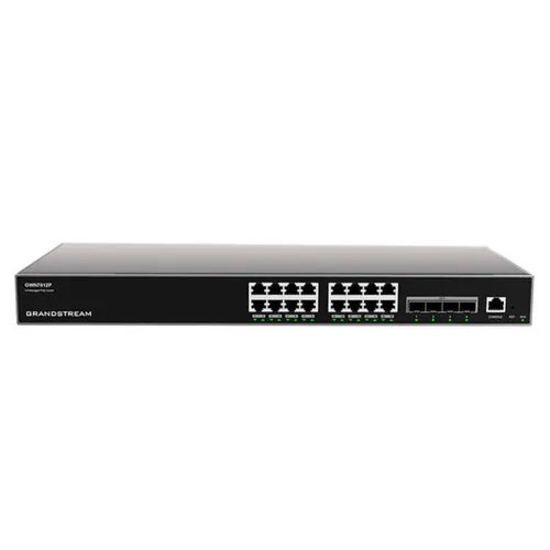Switch Grandstream GWN7812P - Gigabit Ethernet - 16 Puertos PoE+ - 4 SFP+ - Administrable - GWN7812P