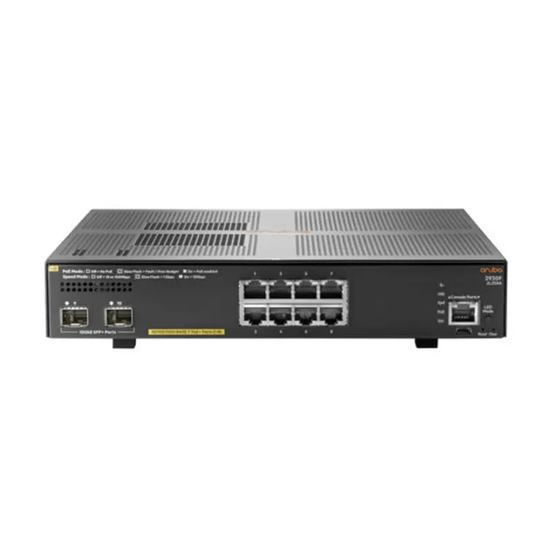 Switch Aruba 2930F - 8 Puertos - Gigabit - PoE - 2 SFP+ - Gestionado - JL258A