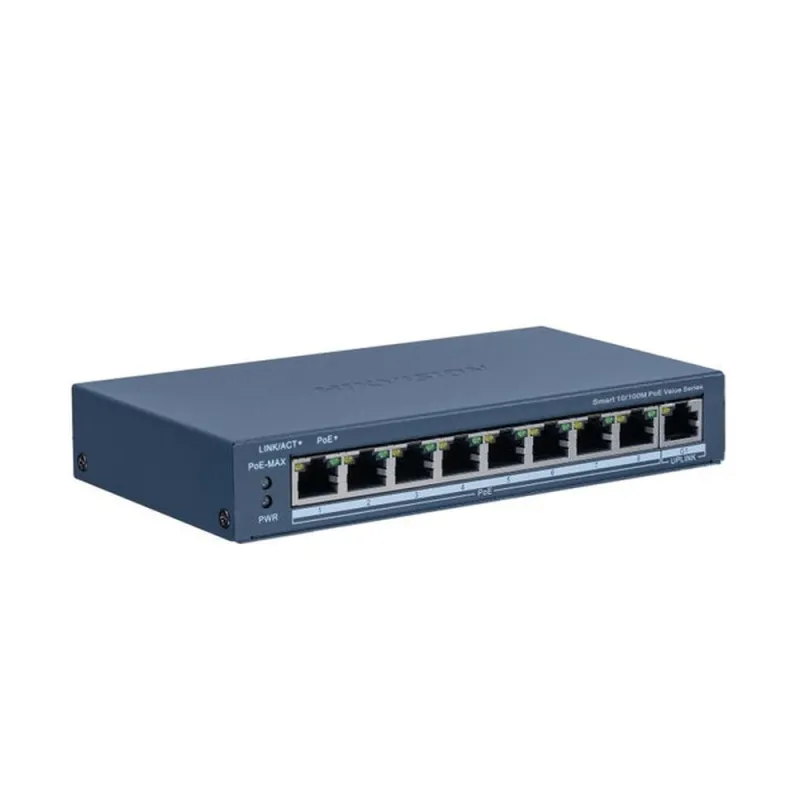 Switch Hikvision DS-3E1309P-EI/M - Fast Ethernet - 8 Puertos PoE+ - 1 Uplink - Gestionado - DS-3E1309P-EI/M